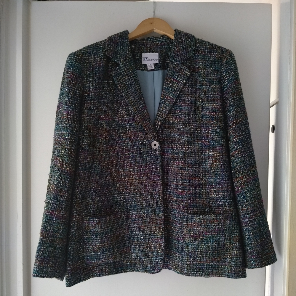 Womens Button Down Marled Blazer By THE TOG SHOP